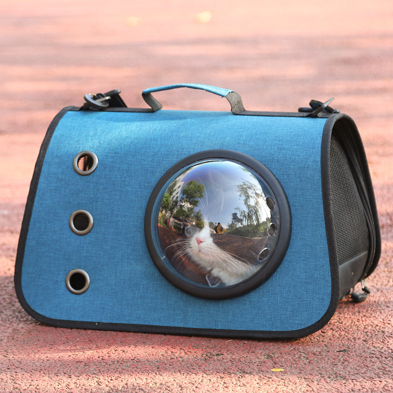 Foldable Linen Pet Backpack with Breathable Mesh