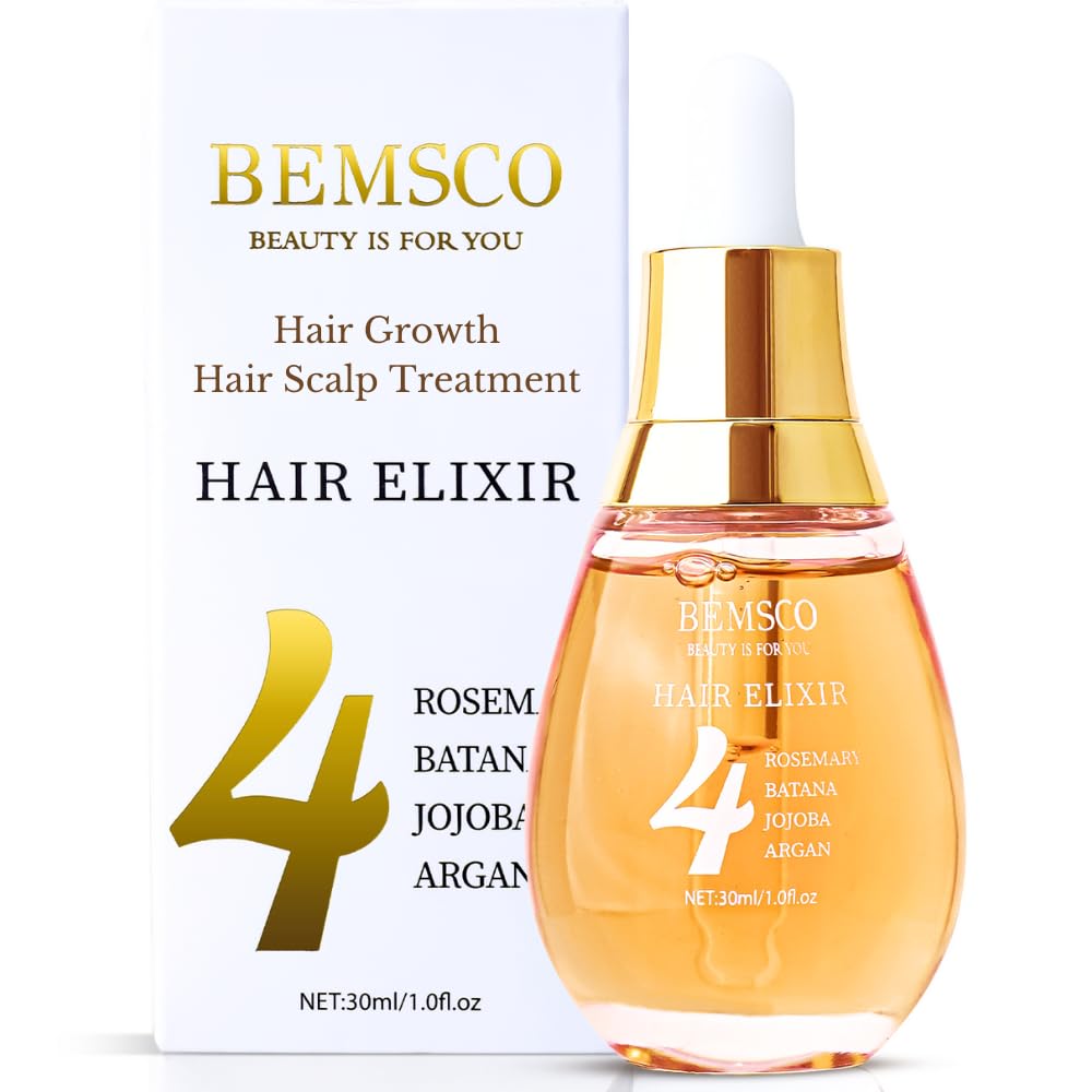 BEMSCO 4 in 1 Hair Oils for Hair Growth - Rosemary Jojoba Argan Bat...