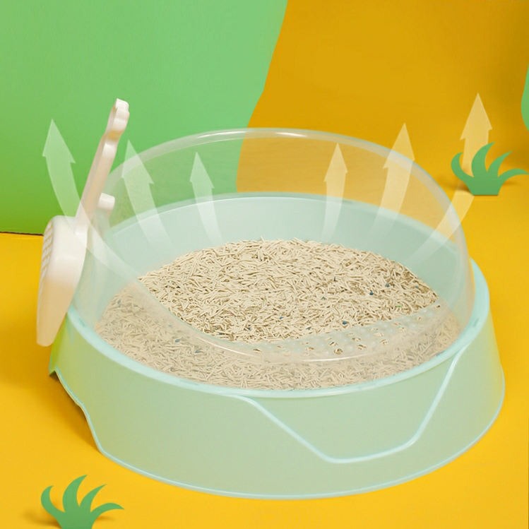 Large Semi-Enclosed Cat Litter Box with Shovel — Easy Clean Covered Cat Toilet
