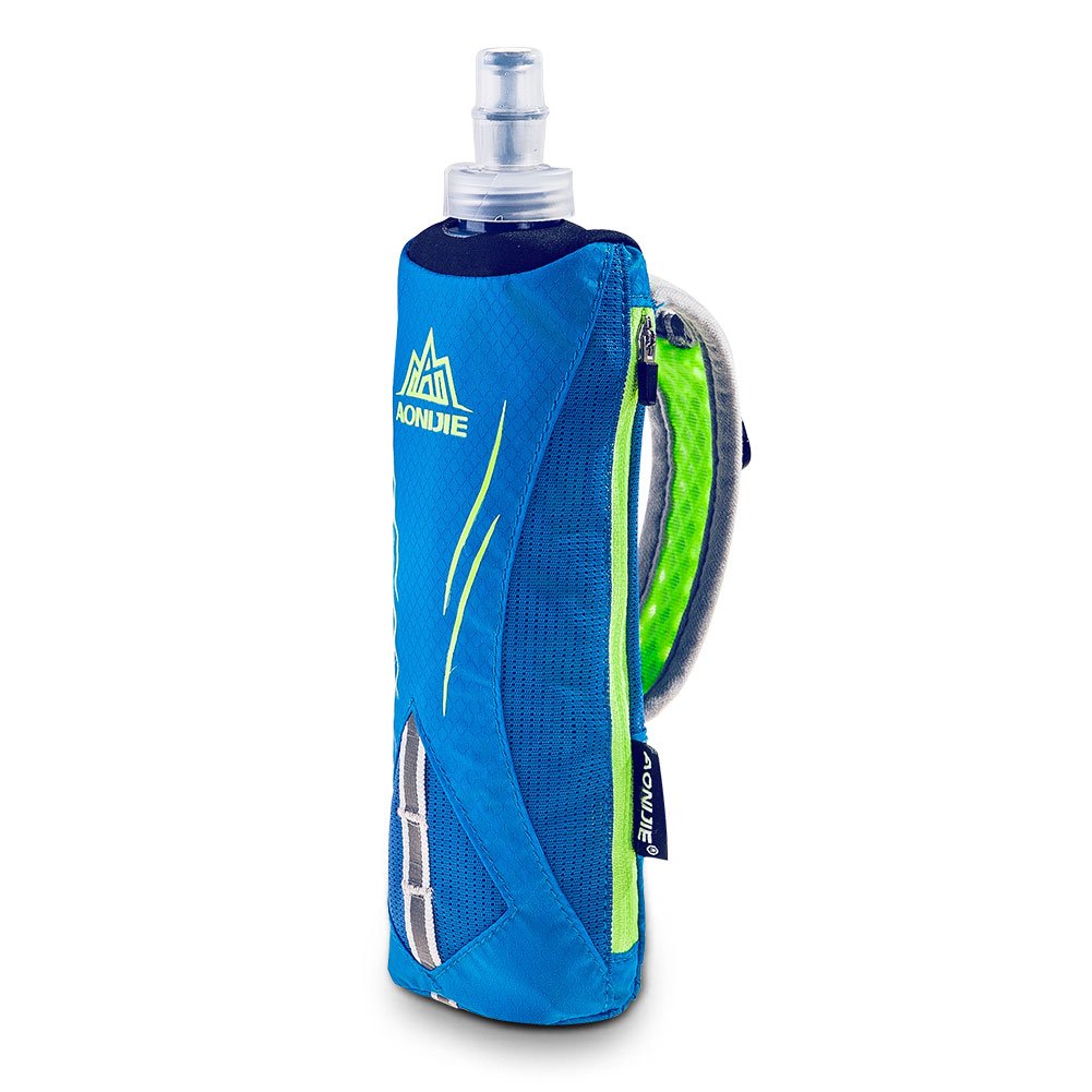 AONIJIE Quick Grip Handheld Soft Water Bottle for Running Hand Strap Hydration Pack with 500ml Handheld Soft Flask Water Bottle (Blue)