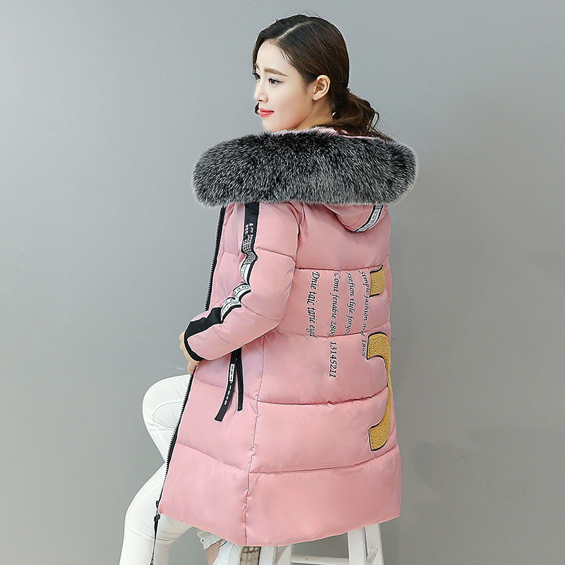 Korean Style Women's Long Warm Lightweight Down Jacket