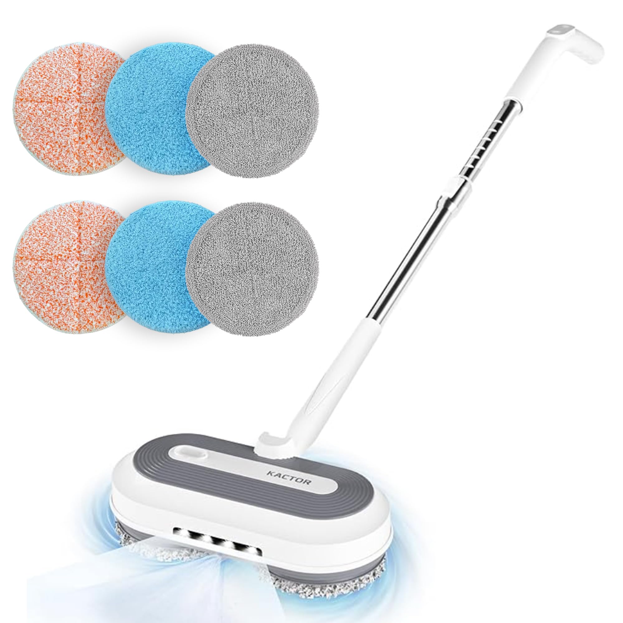 Cordless Electric Mop Electric Spin Mop with Water Sprayer & LED Headlights Up to 50mins Working Time 290ml Water Tank Self-Propelled Floor Cleaner with Adjustable Tube Multi-Surfaces Floor Mop