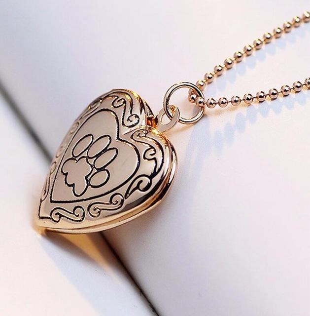 Footprint Heart Pendant Necklace