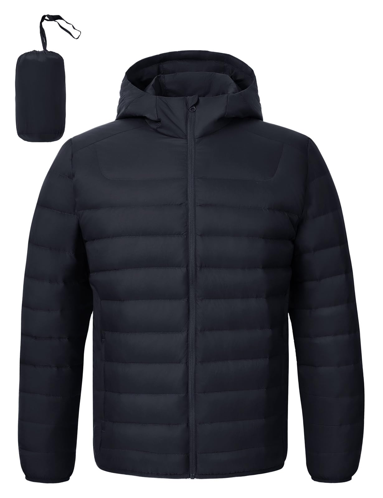 TBMPOY Puffer Jacket Men Packable Lightweight Winter Down Coat Hooded Warm Insulated Puffy