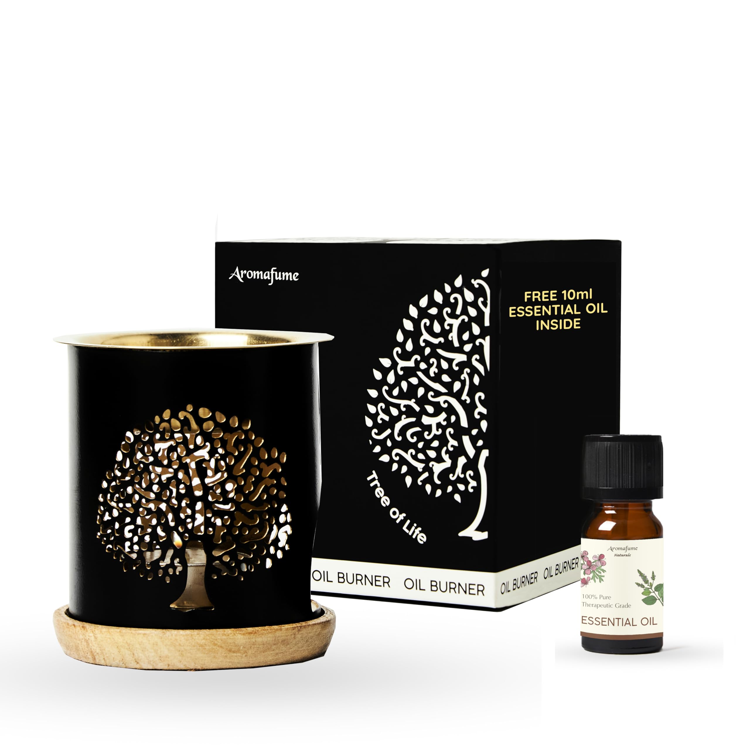 Aromafume Tree of Life Essential Oil Burner | Oil Diffuser with Candle | Brass Burner with
