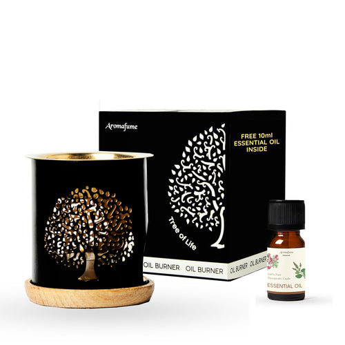 Aromafume Tree of Life Essential Oil Burner | Oil Diffuser with Candle | Brass Burner with