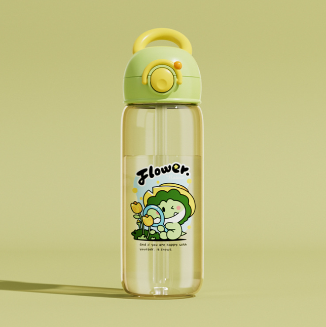 Children's Whale Cartoon Diving Fountain Water Bottle - Tritan Le...