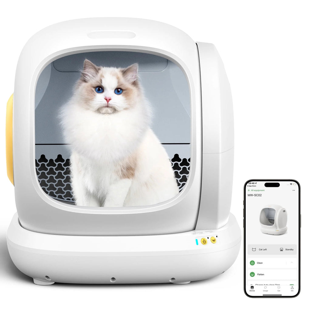 Say goodbye to messy litter boxes! Meet the Smart Self-Cleaning Cat Litter Box with APP Control and Safety Features! 🐾✨ #CatLovers #SmartHome