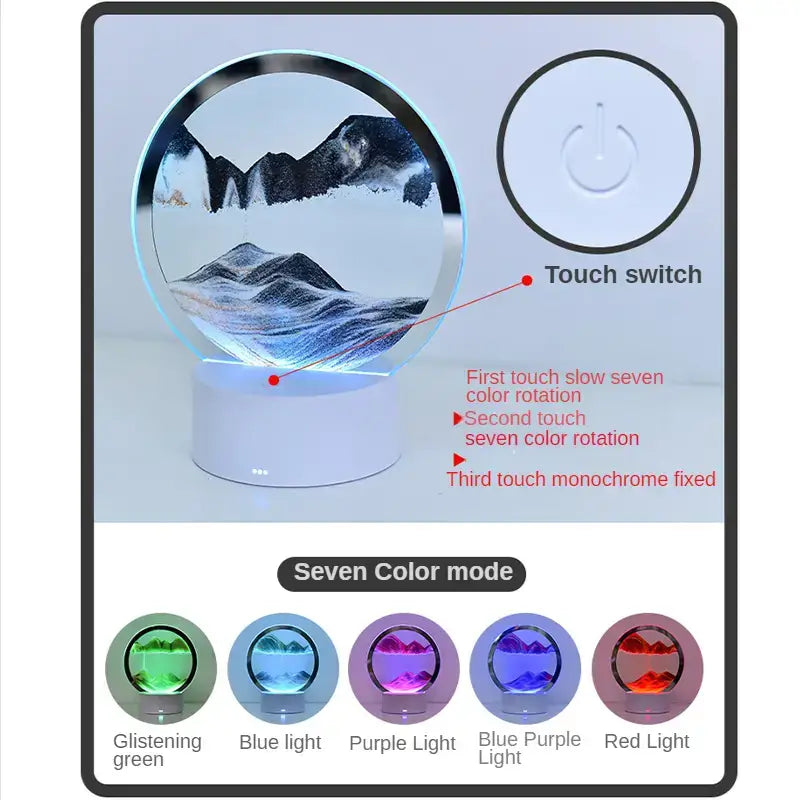 RGB LED Sandscape Table Lamp