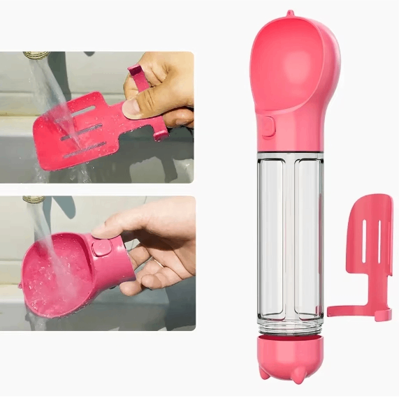 3-in-1 Dog Water Bottle with Food Box