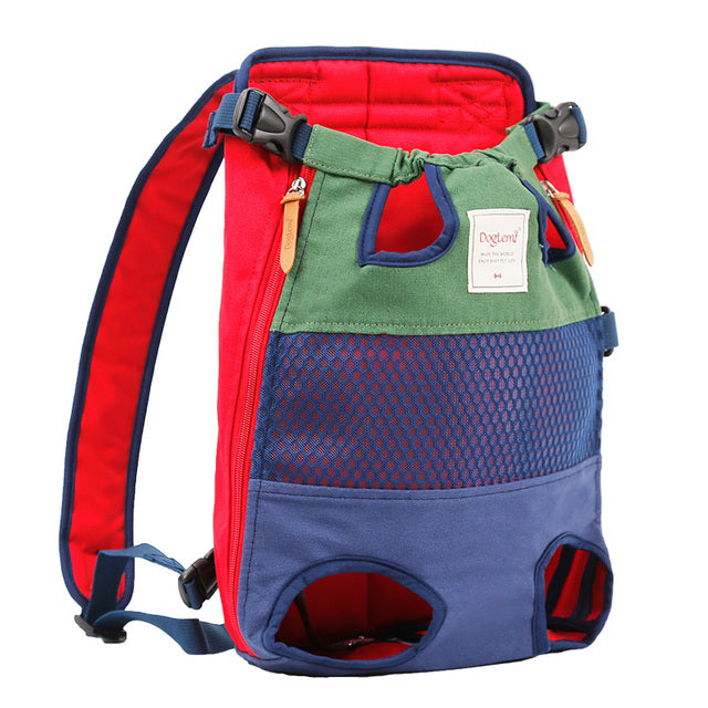 Striped Mesh Dog Backpack for Travel and Hiking