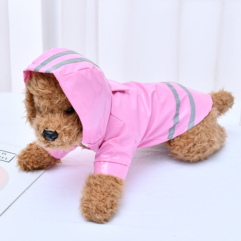 Wholesale PU Reflective Pet Raincoat for Small Dogs