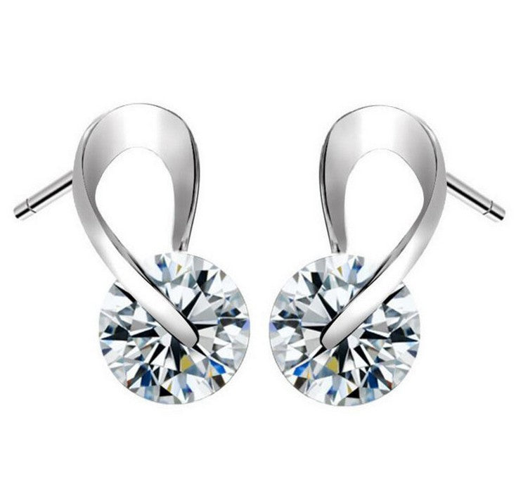 Korean Fashion Jewelry Wholesale Spiral Crystal Earrings
