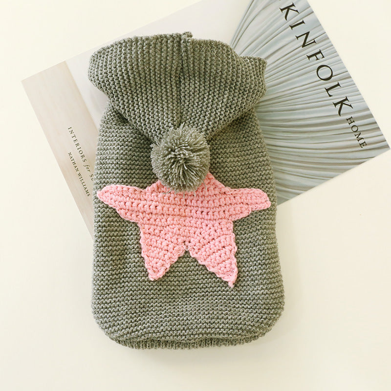 Star-Pattern Wool Sweater for Dogs and Cats