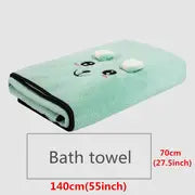Cartoon Cute Pattern Coral Fleece Bath Towel 27.5x55 In