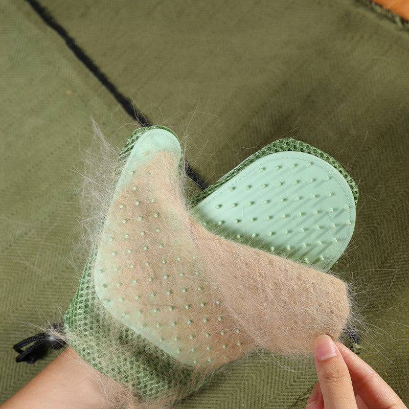 Silicone Pet Grooming Gloves — Massage & Hair Removal Brush for Dogs & Cats