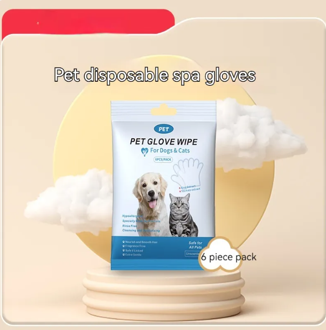 Pet Cleaning Gloves & Grooming Wipes
