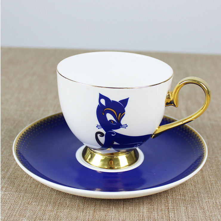 Bone China Coffee Cup Set with Ceramic Tea Service