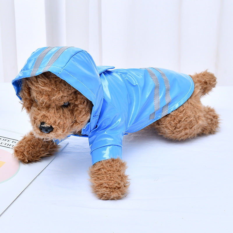 Wholesale PU Reflective Pet Raincoat for Small Dogs
