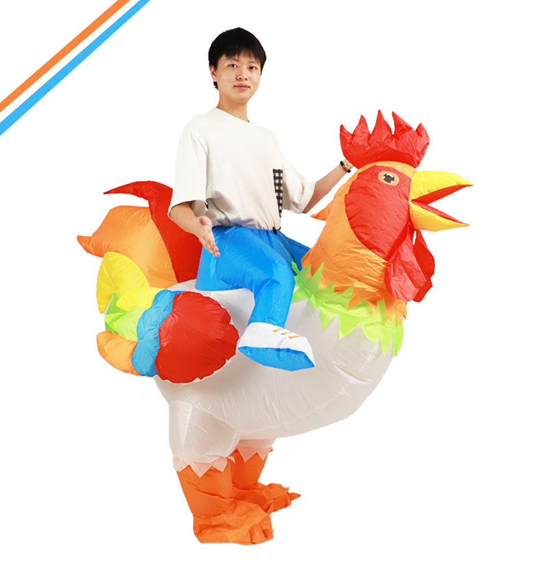 Inflatable Colorful Rooster Costume for Halloween Party