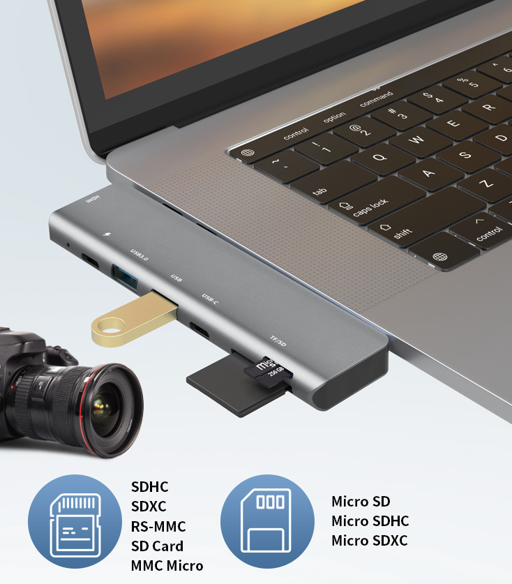 Multiport USB-C Hub Type C To USB 3.0 4K HDMI Adapter for Macbook Pro / Air USA