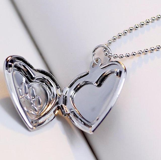 Footprint Heart Pendant Necklace