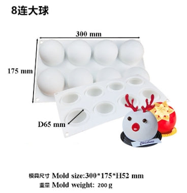 3D Spherical Dessert Mousse Silicone Molds (One Set)