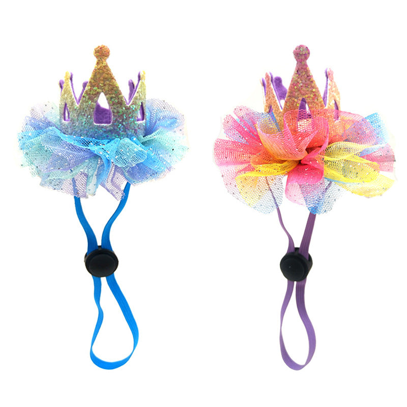 Pet Birthday Hat with Lace Crown — Cute Party Accessory for Dogs & Cats