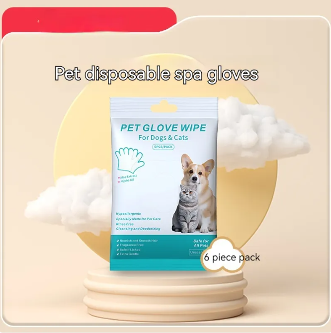 Pet Cleaning Gloves & Grooming Wipes