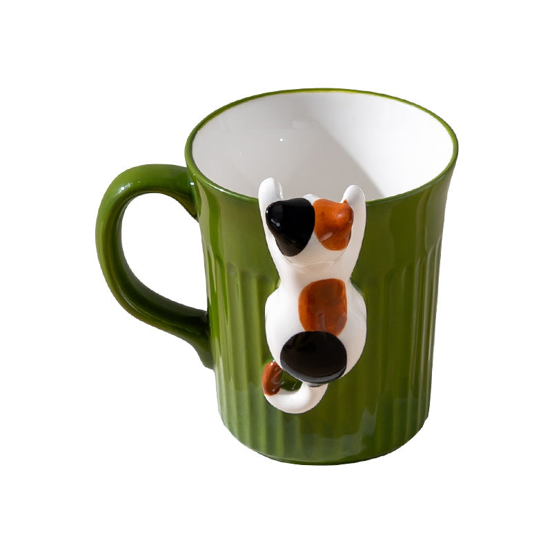 Peeking Cat Ceramic Mug Set