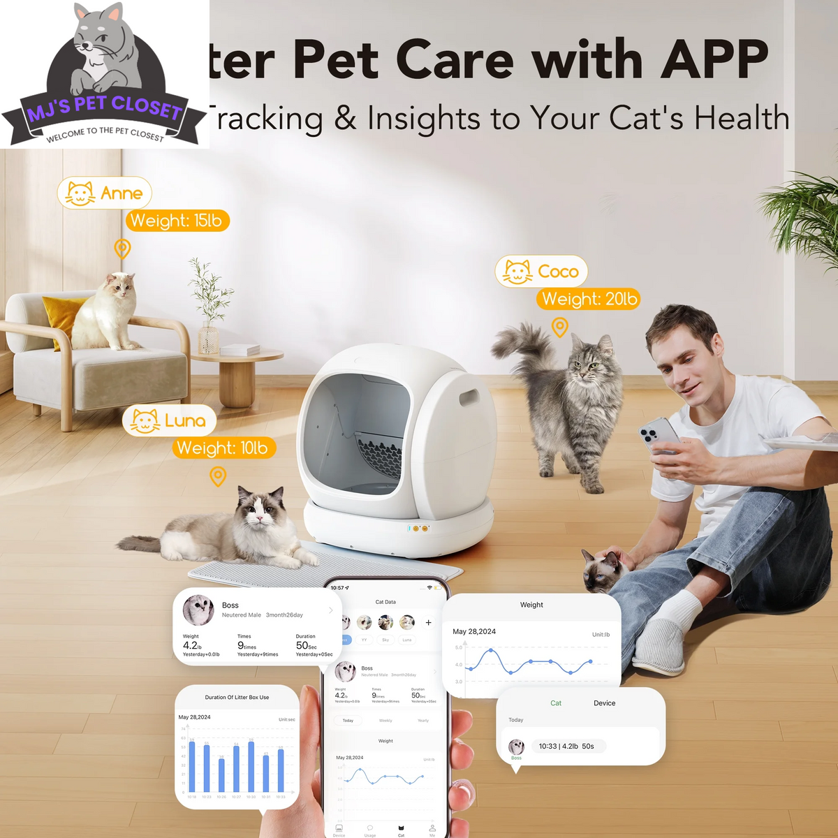 Say goodbye to messy litter boxes! Meet the Smart Self-Cleaning Cat Litter Box with APP Control and Safety Features! 🐾✨ #CatLovers #SmartHome